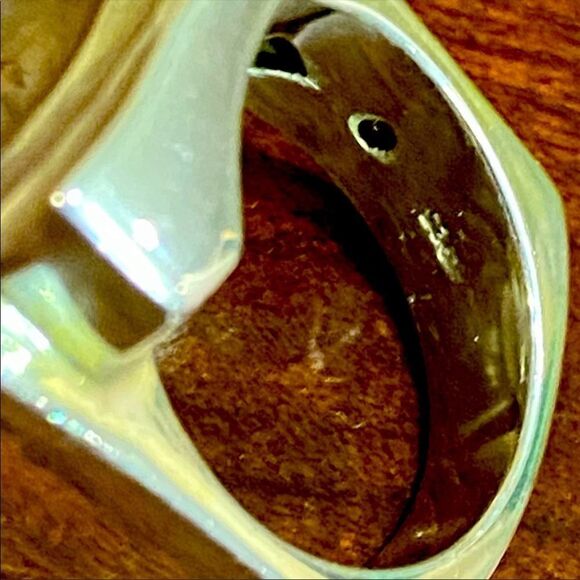 Sterling Silver Swirls Design Tapered Band Signet Ring - Picture 6 of 6